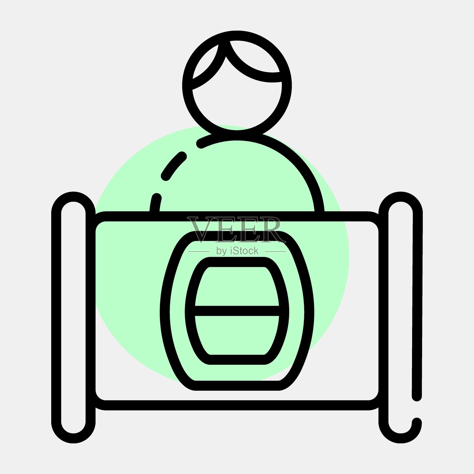 投票亭图标。印尼大选元素。彩色点状风格的图标。适合用于印刷品、海报、信息图等。插画图片素材