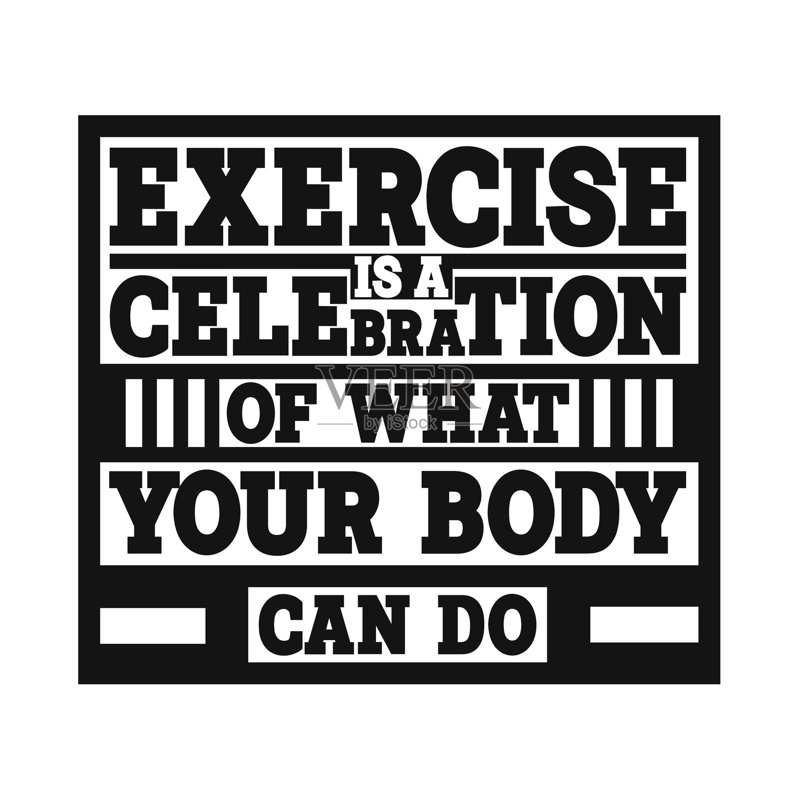 锻炼是庆祝身体力量的方式：健身矢量图像插画图片素材