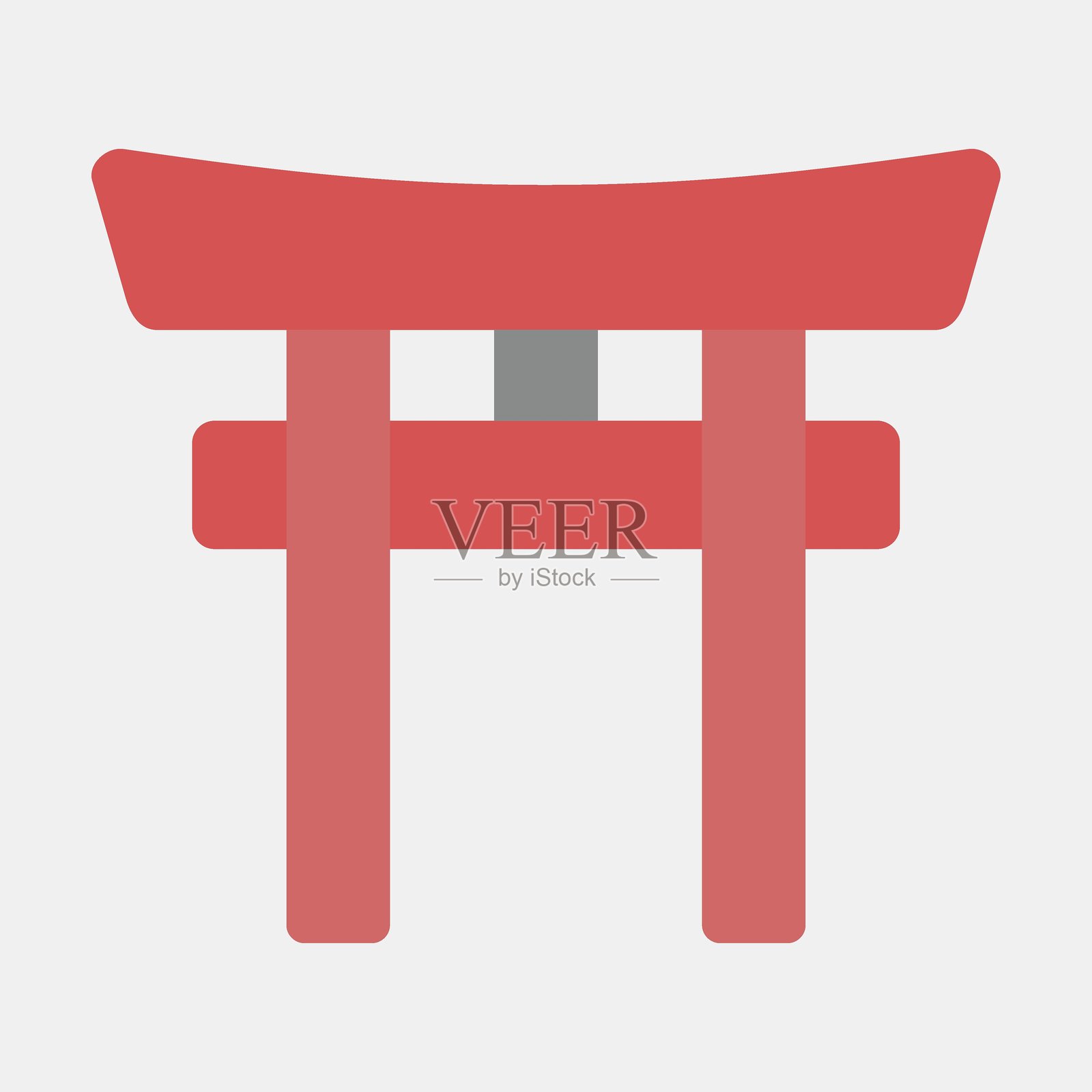 图标鸟居。日本元素。扁平风格的图标。适合印刷、海报、广告、信息图等。插画图片素材