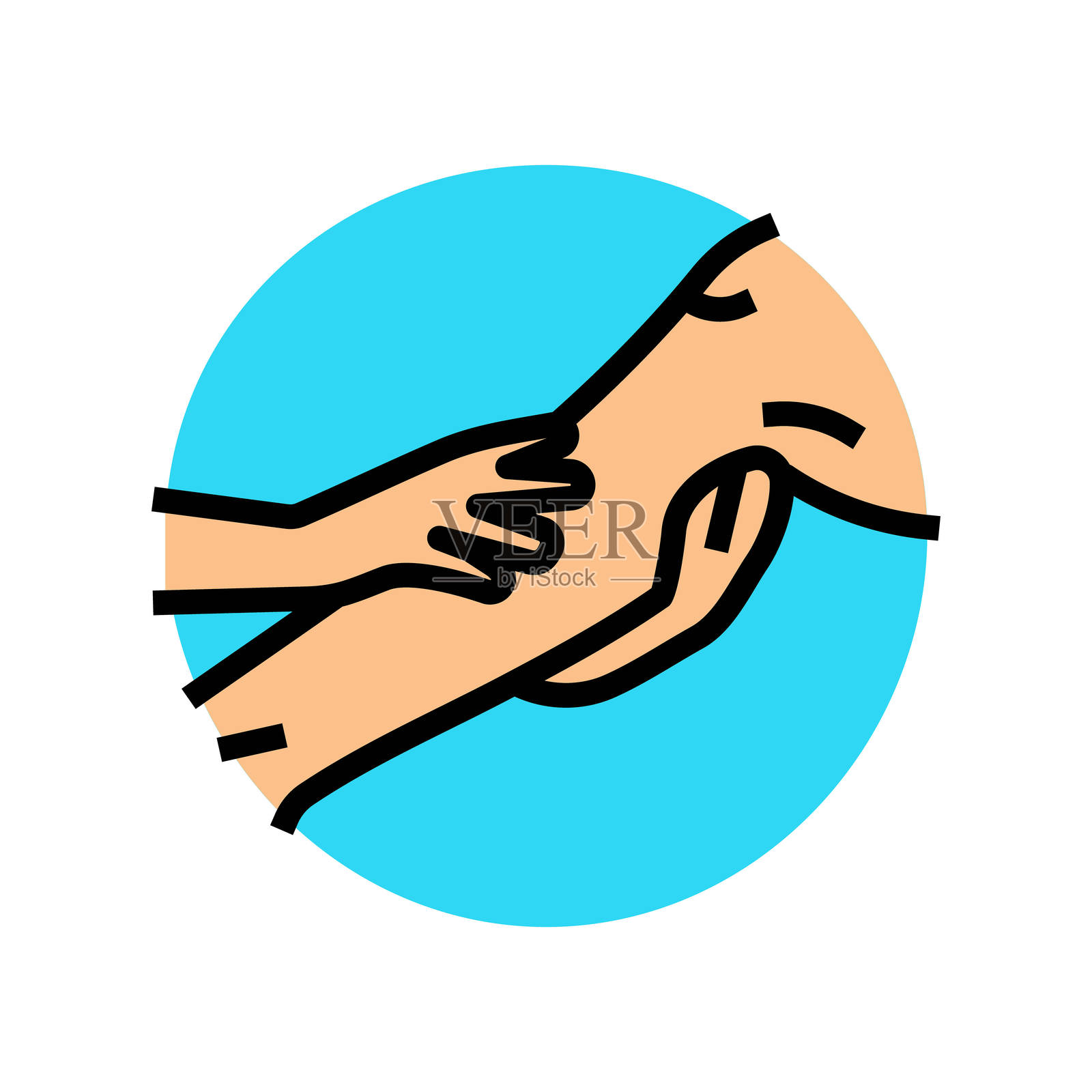 小腿按摩疗法 彩色图标 矢量插图插画图片素材