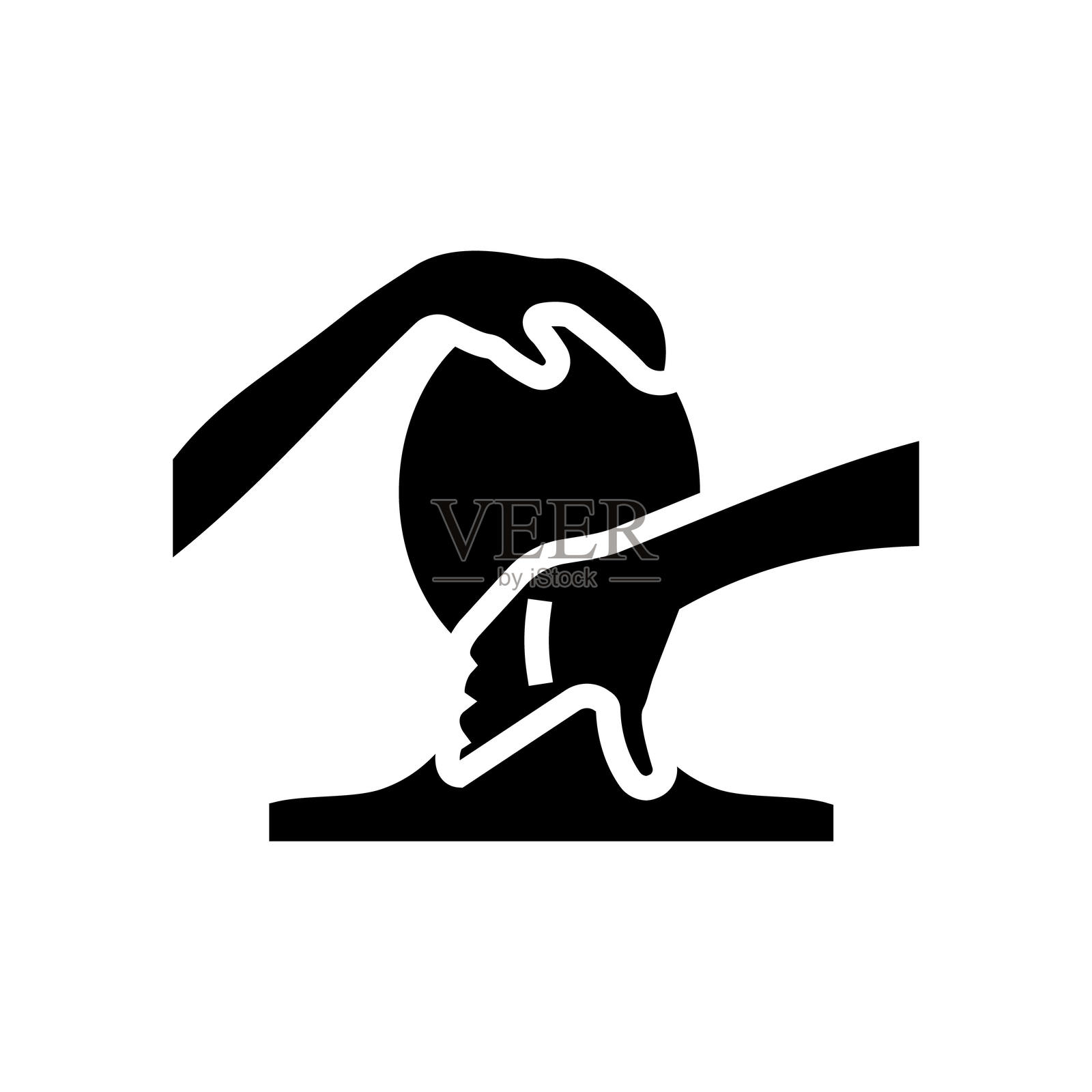 颈部按摩疗法图标矢量插图插画图片素材