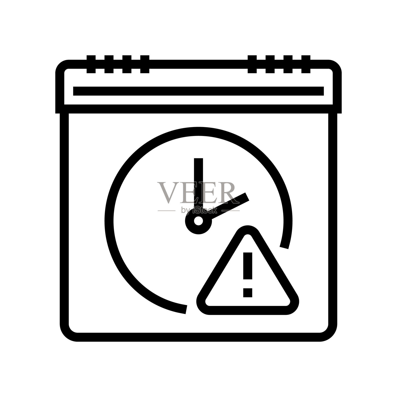 食品安全到期日期线条图标矢量插图插画图片素材