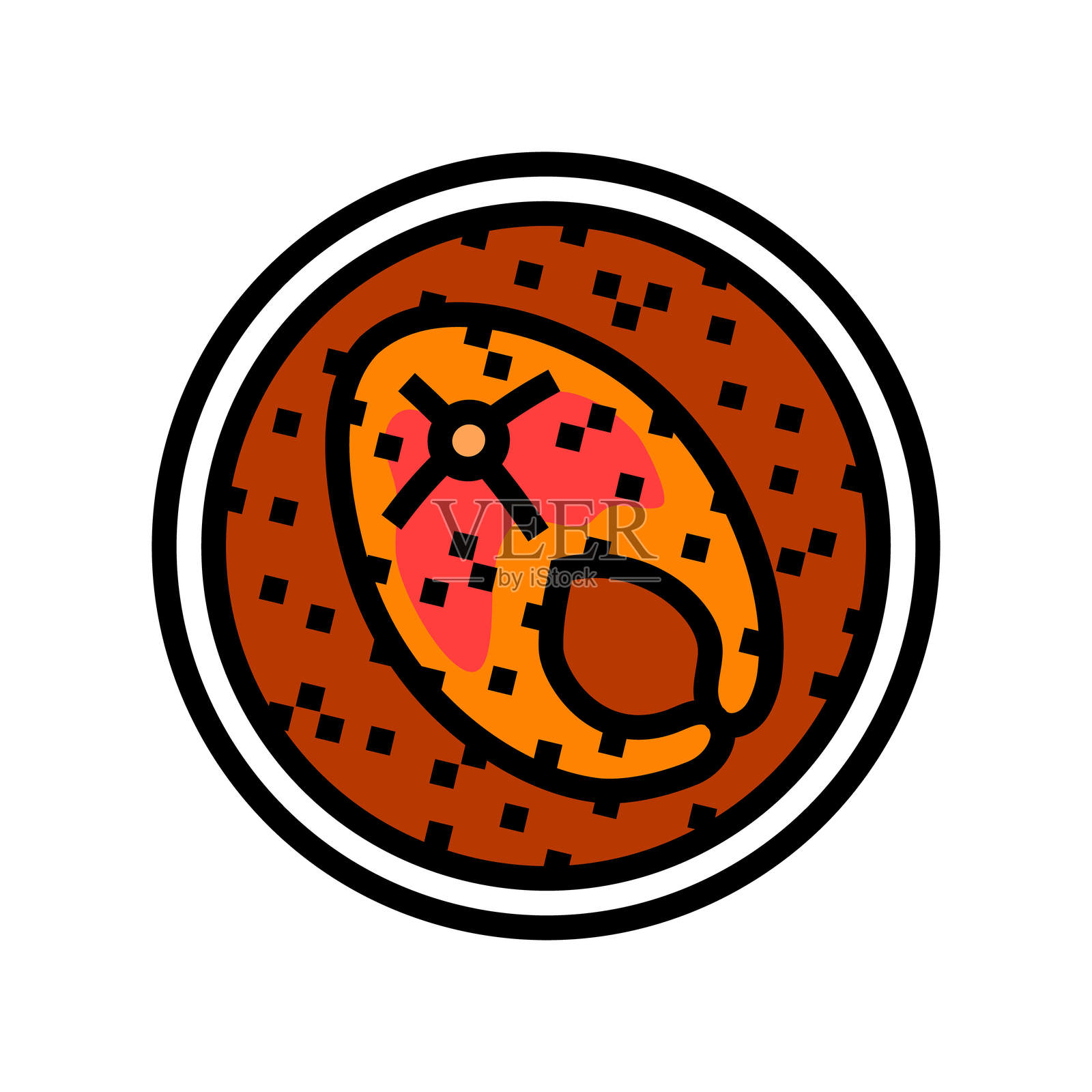 咖喱鱼彩色图标矢量插图插画图片素材