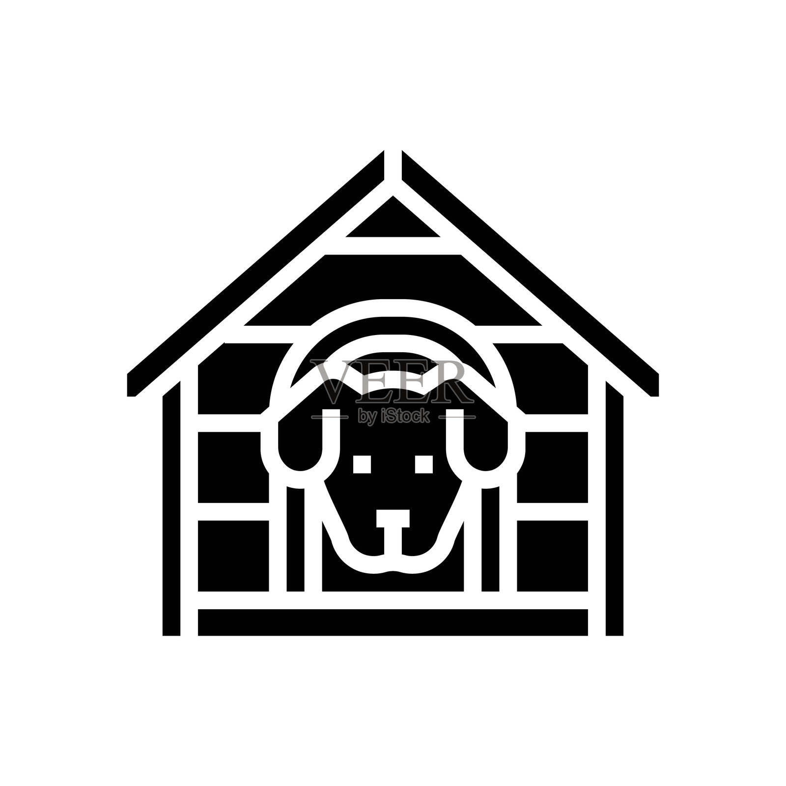 犬舍狗图标矢量插图插画图片素材