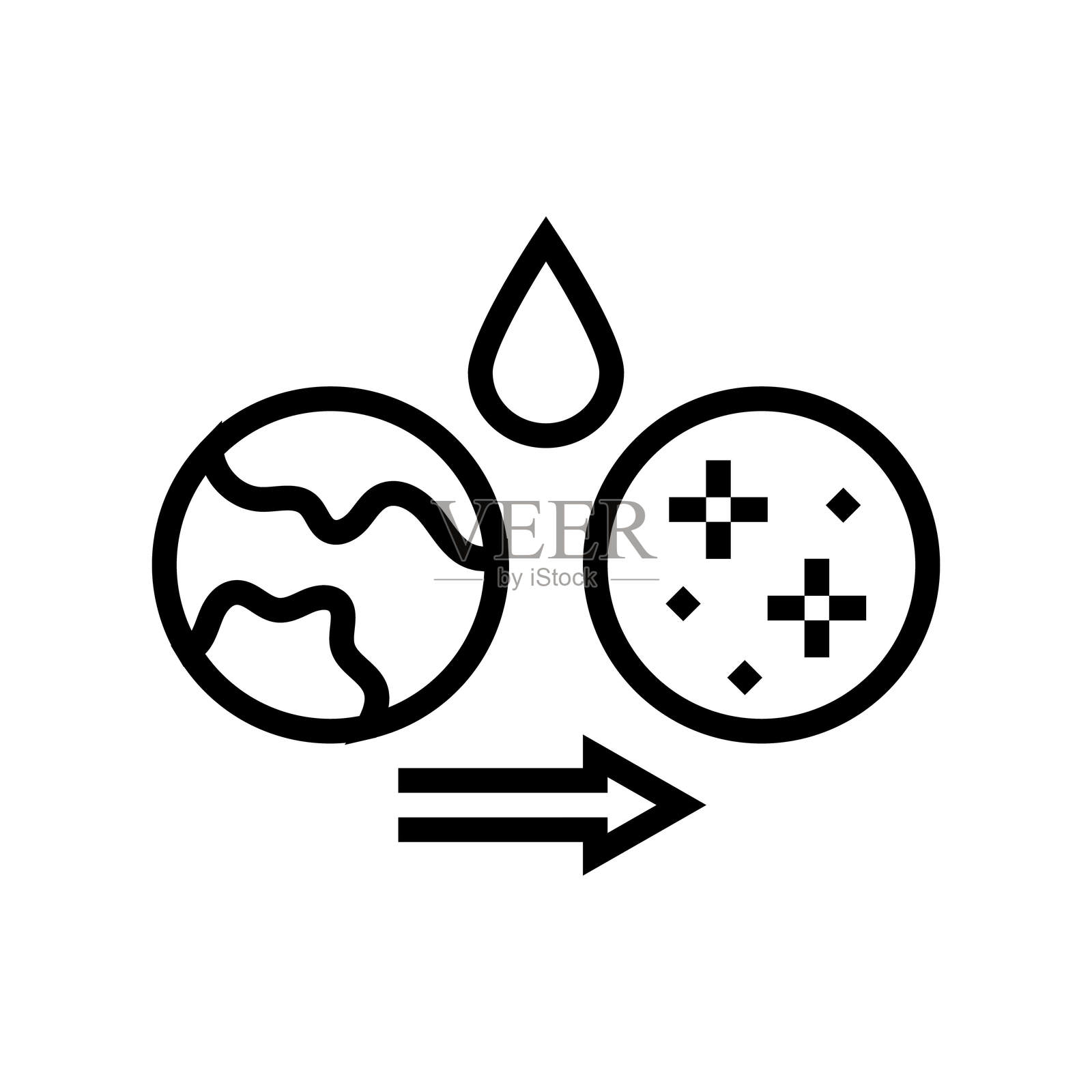 美白漂白剂线条图标矢量插图插画图片素材