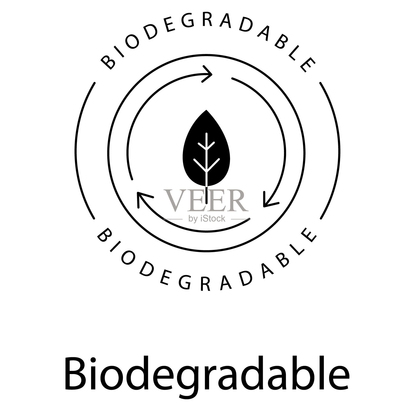 生态可生物降解环保矢量图标设计插画图片素材