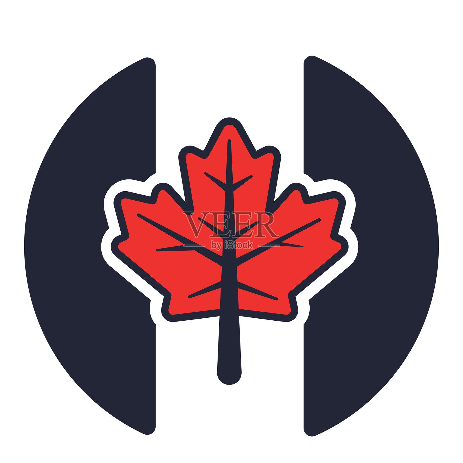 枫叶图标。加拿大象征。矢量插图。库存插图。插画图片素材