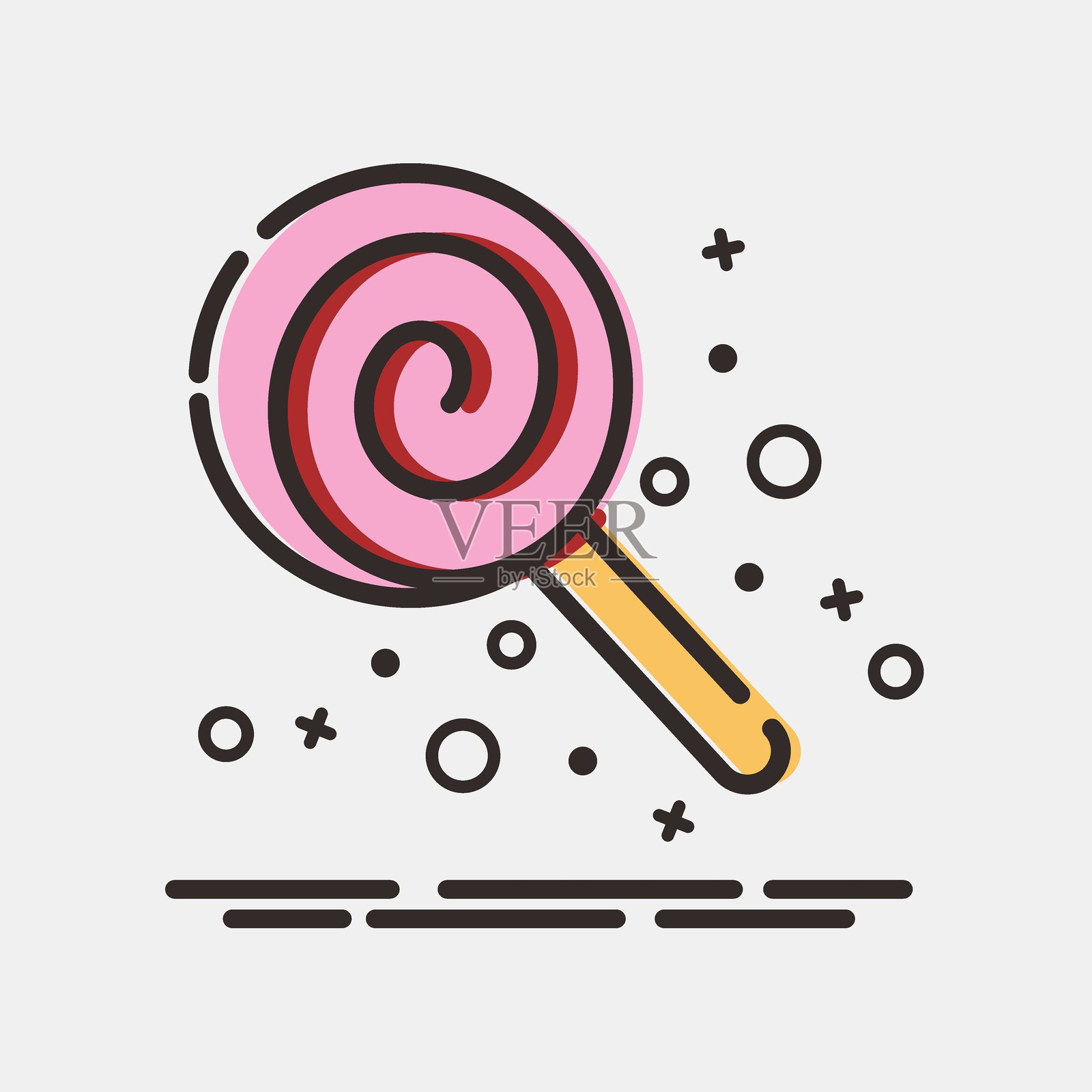 糖果图标。MBE风格的图标。适合用于印刷、海报、传单、派对装饰、贺卡等。插画图片素材