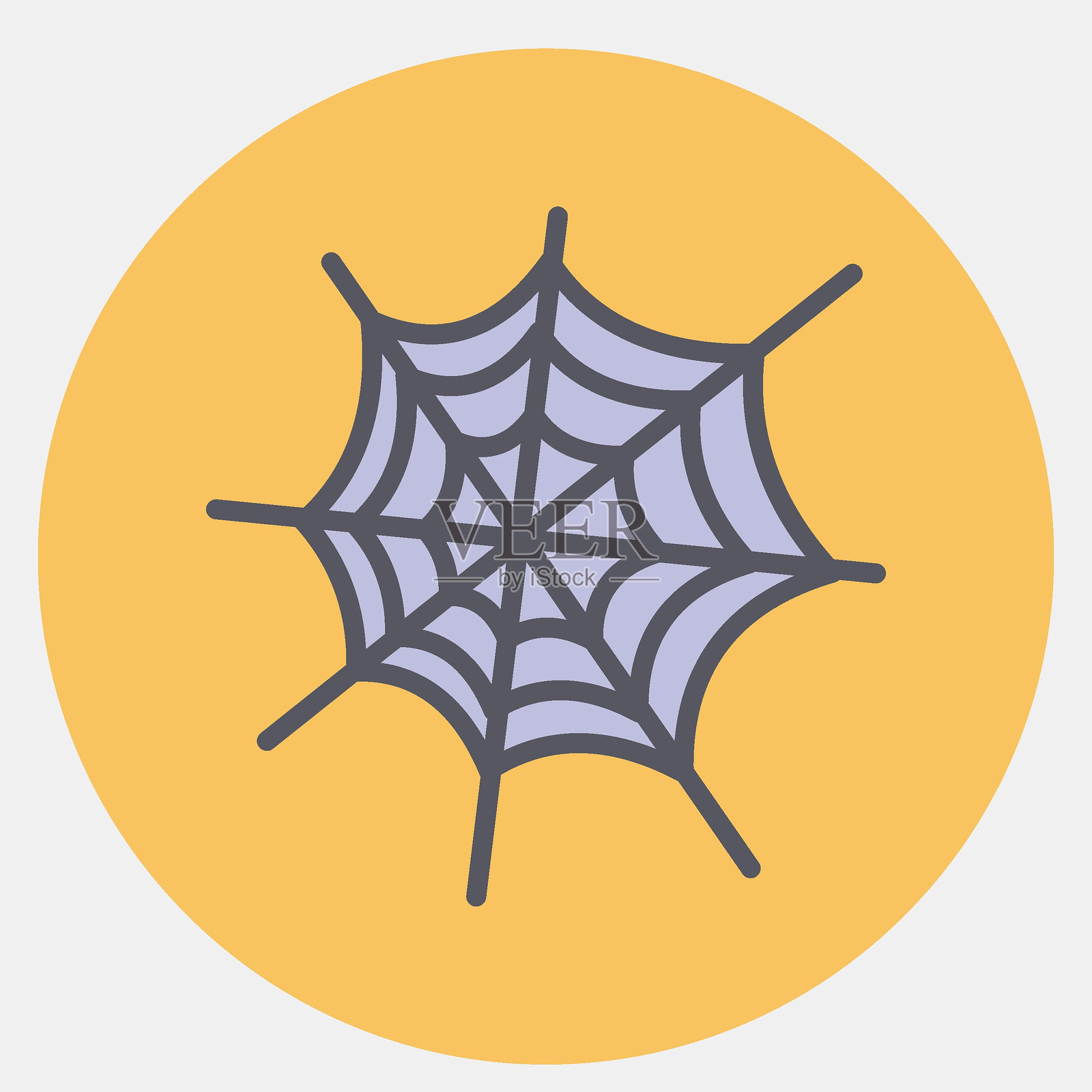 图标蜘蛛网。彩色哑光风格的图标。适合用于印刷、海报、传单、派对装饰、贺卡等。插画图片素材