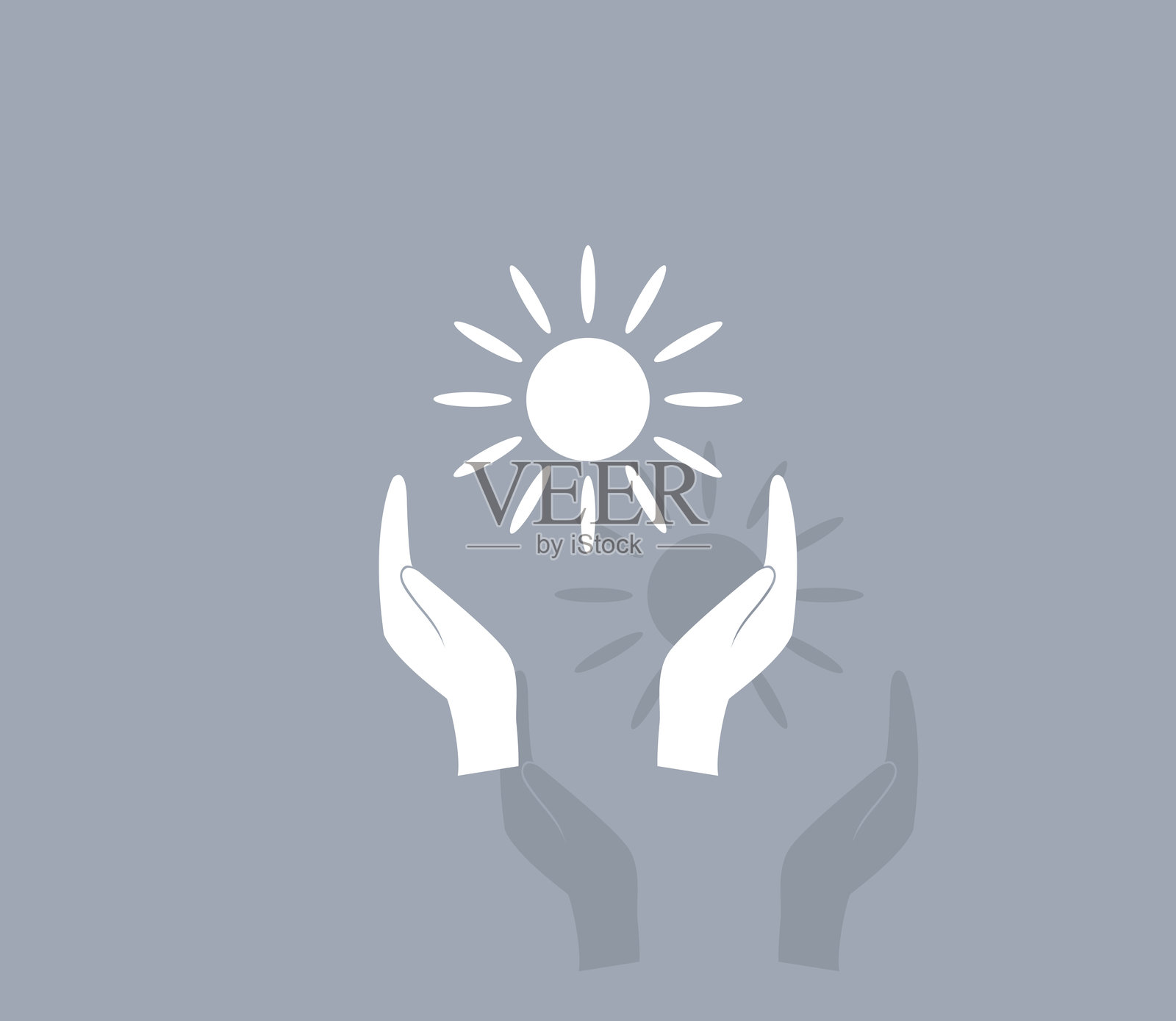 带阴影的太阳图标插画图片素材