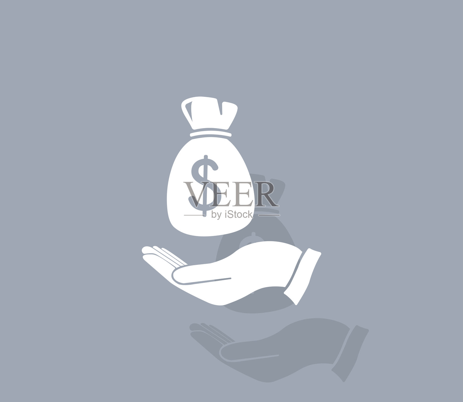 手上的钱袋图标插画图片素材