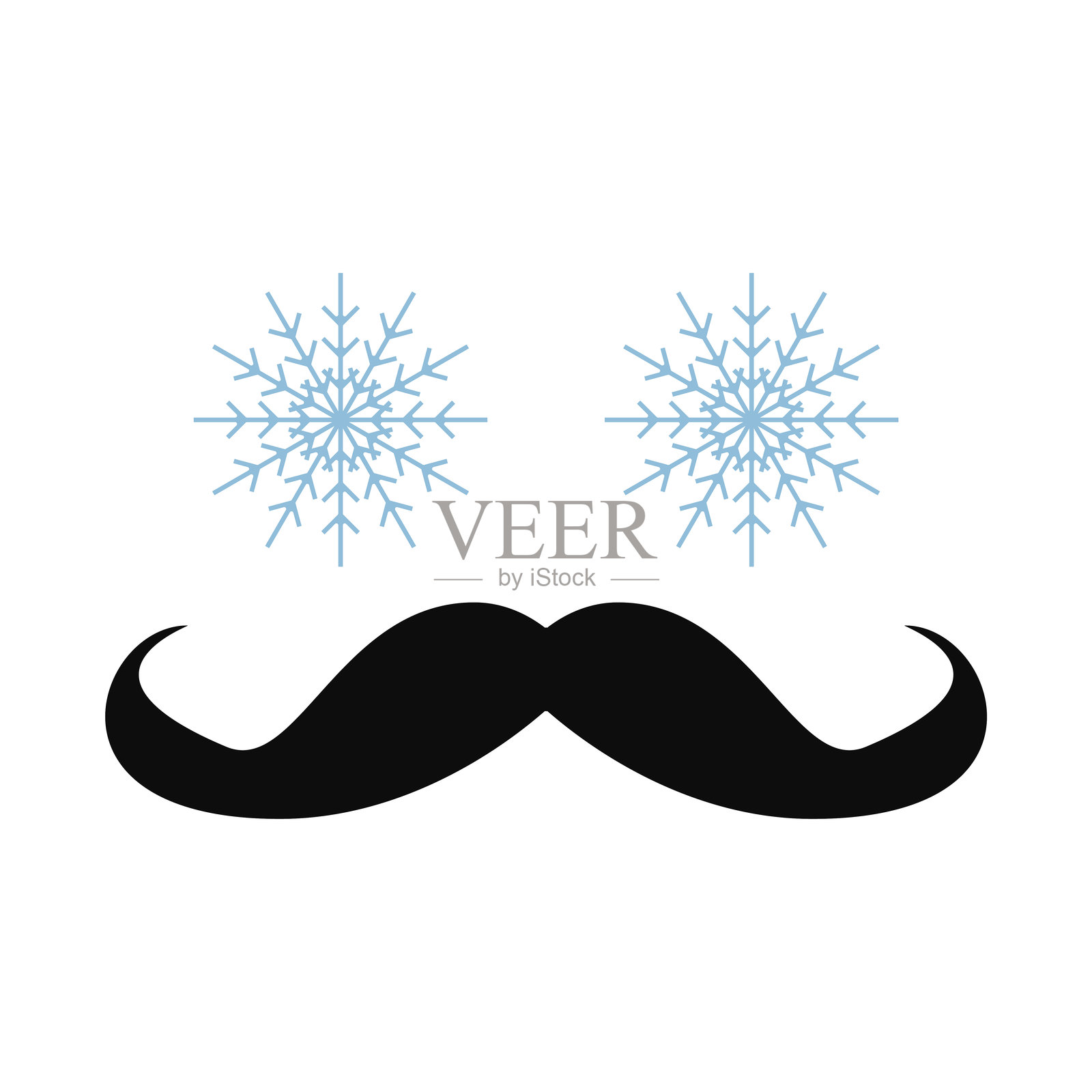 雪花水人胡须图标设计模板插画图片素材