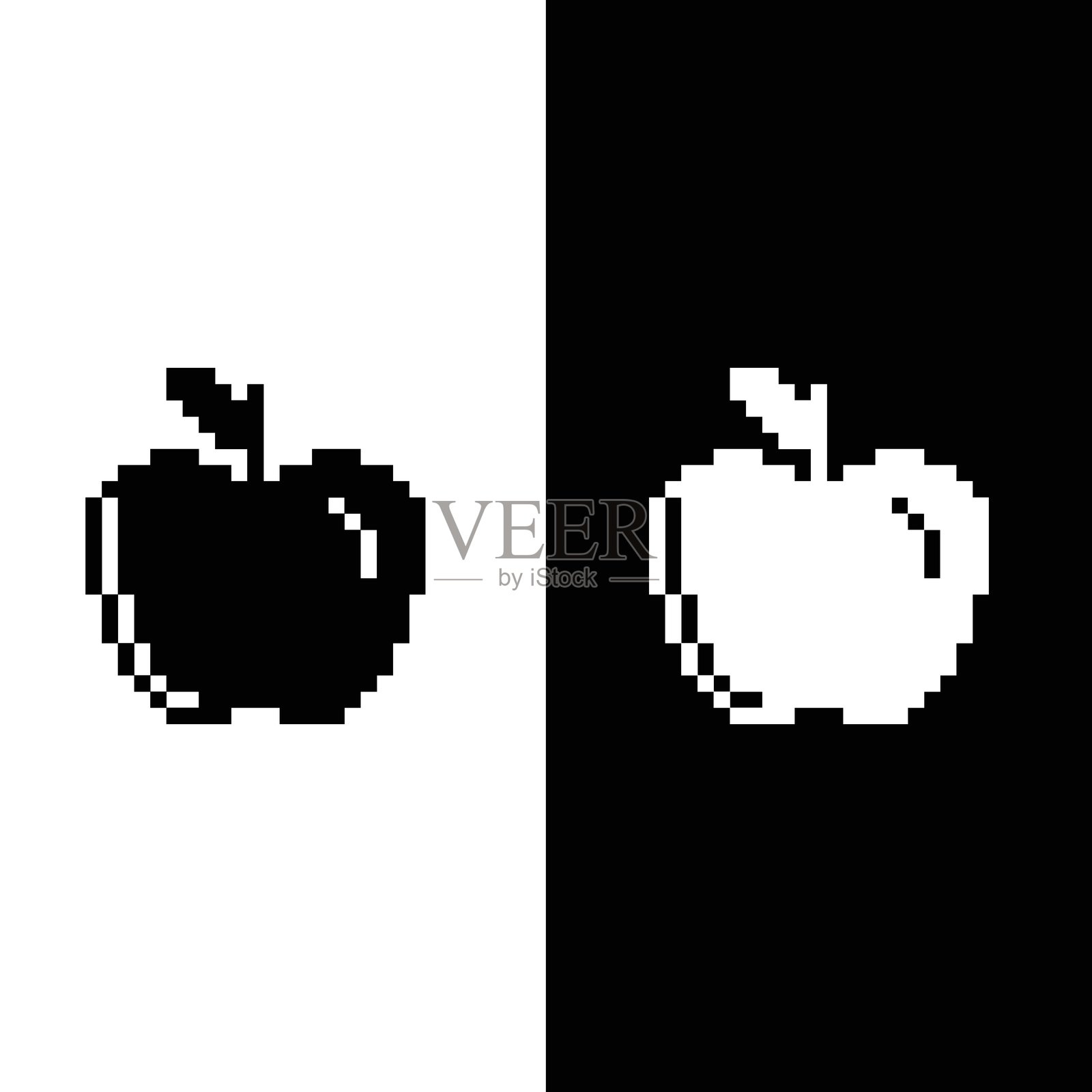 像素风格苹果图标矢量图插画图片素材