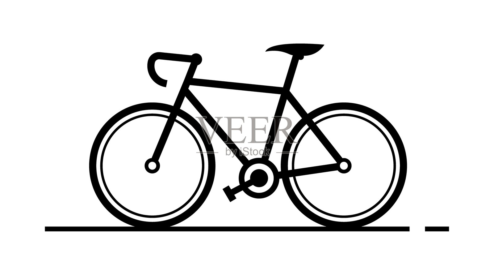 自行车图标。轮廓风格。矢量图标。插画图片素材