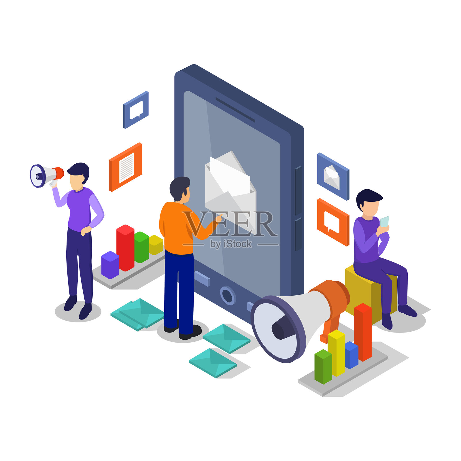 等距数字营销插画图片素材