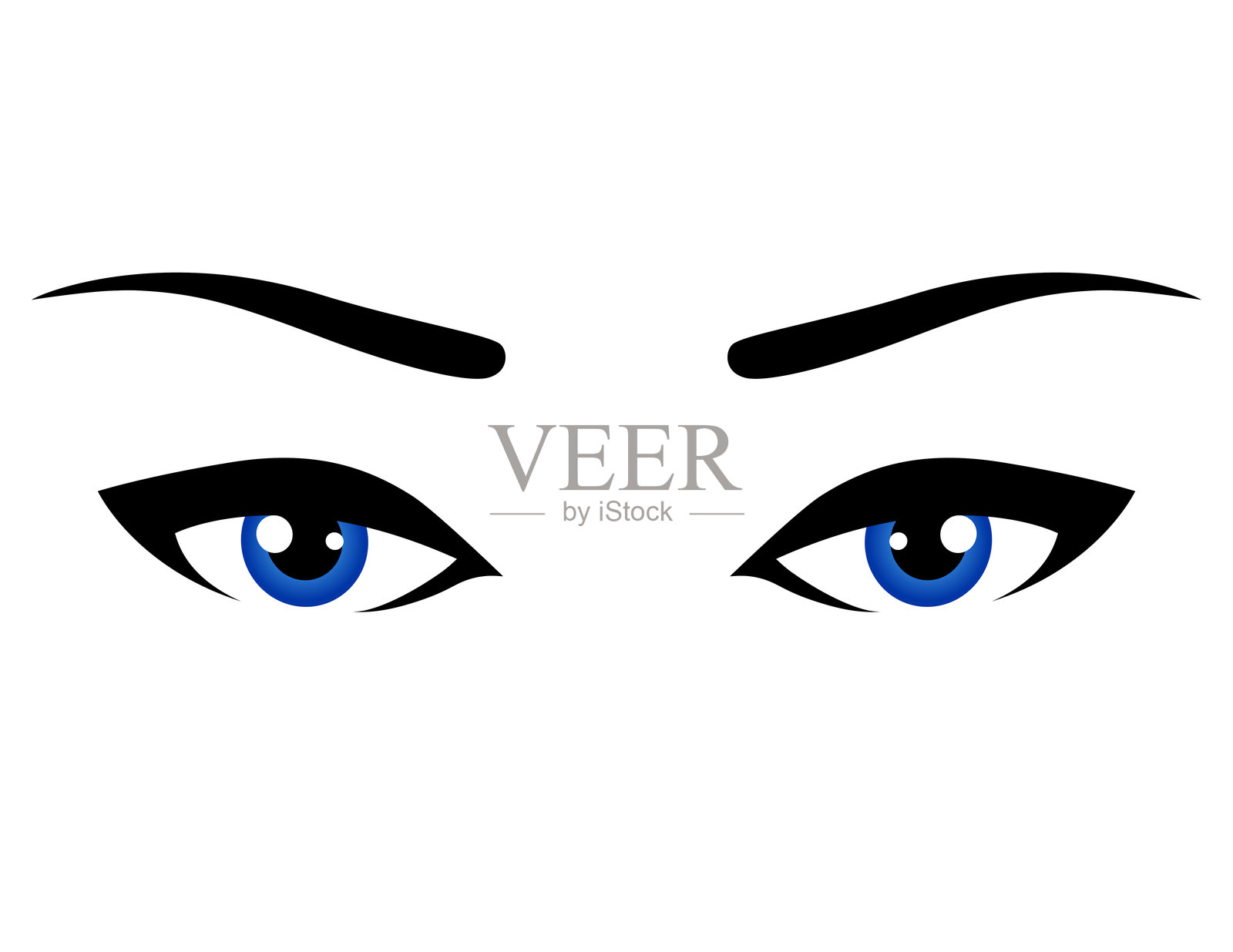 抽象的蓝色眼睛插画图片素材