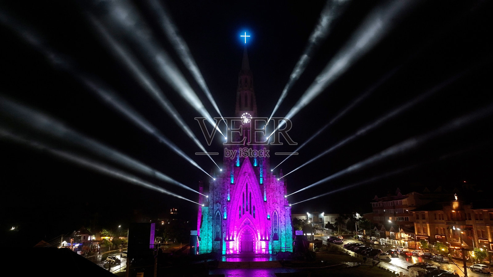 巴西南大河州卡内拉的石头大教堂。照片摄影图片