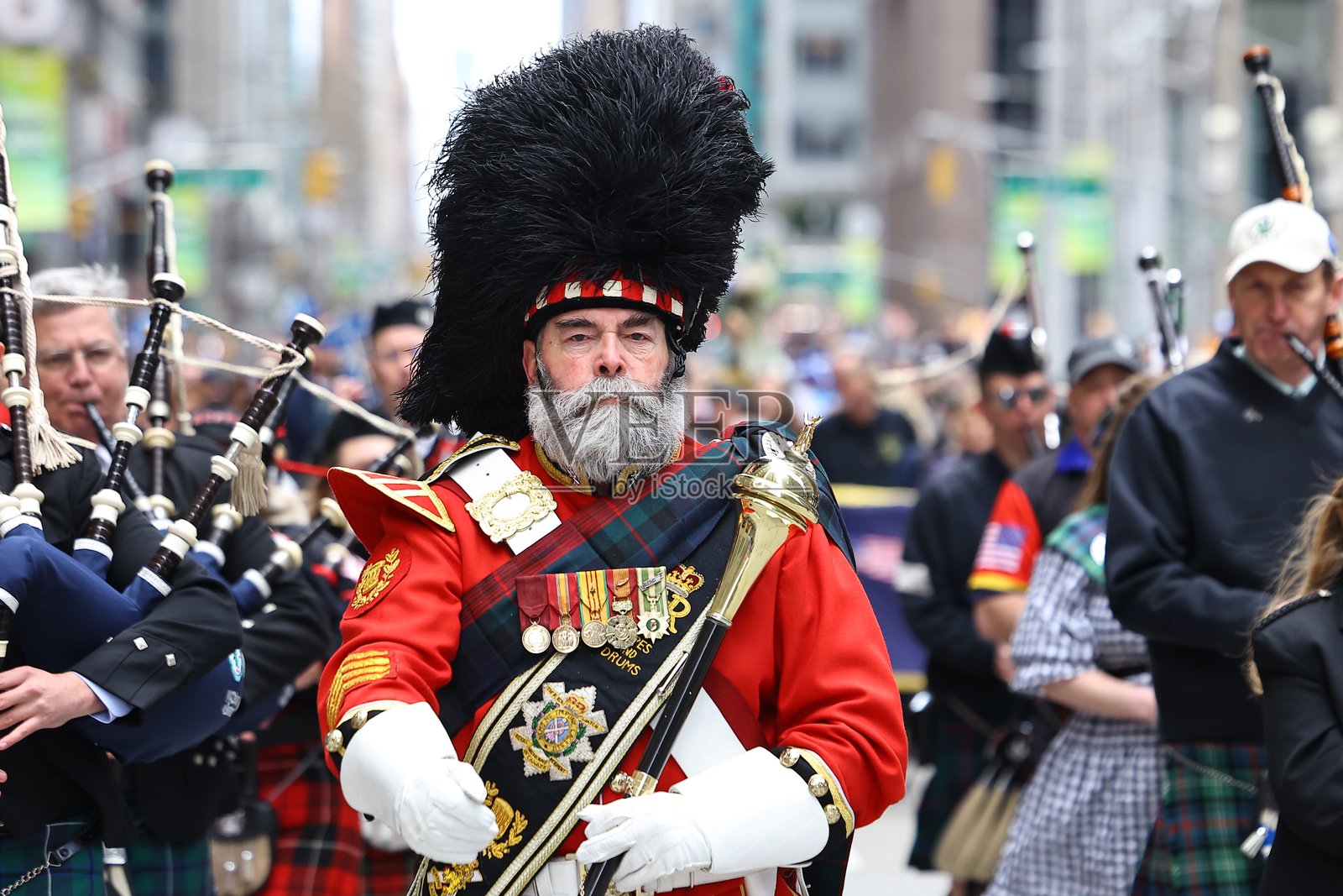 纽约市的格子呢日游行照片摄影图片