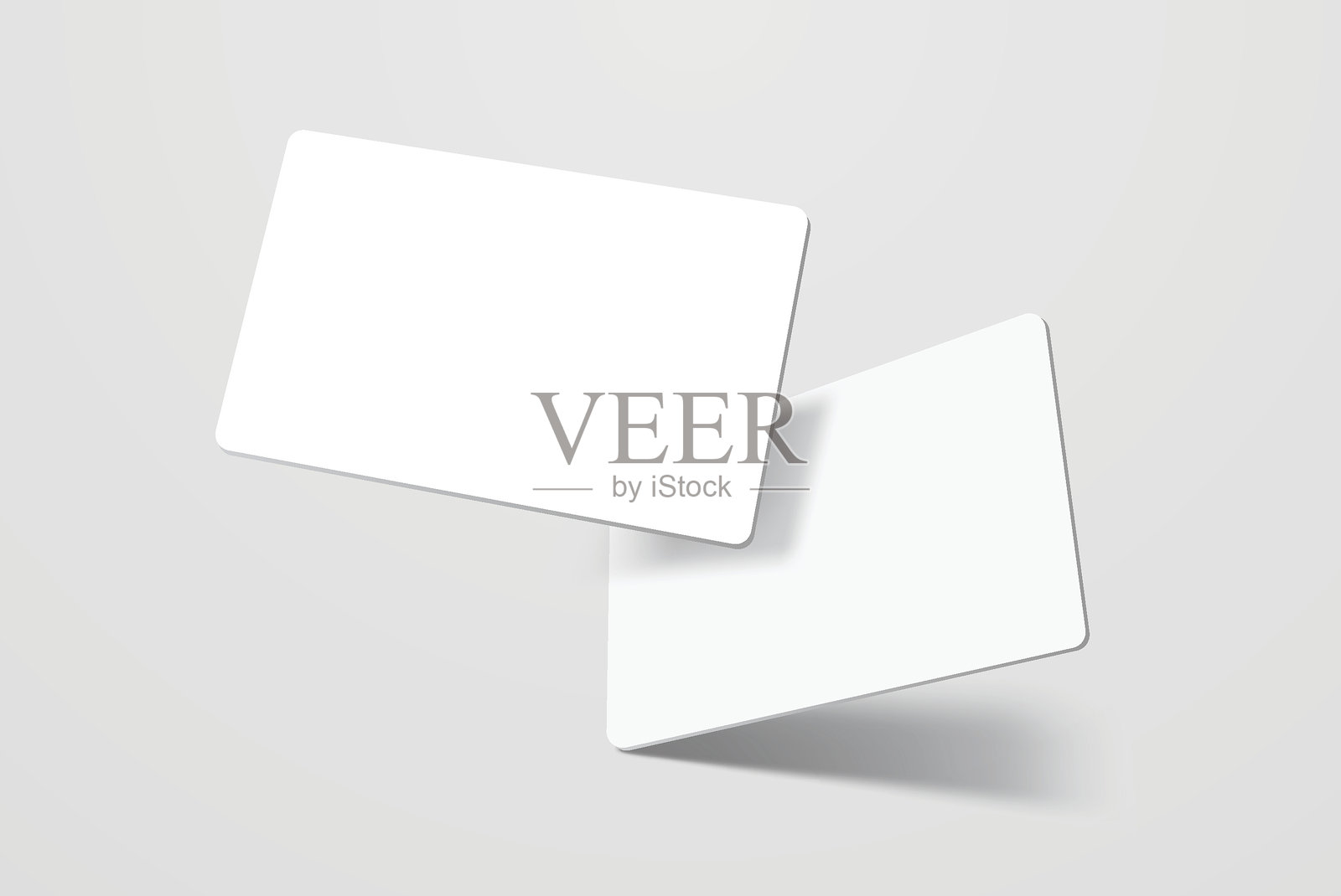 带阴影的圆角名片、礼品卡或信用卡。用于展示品牌、企业形象、广告、个人、文具、文件和图形呈现的模型设计。矢量图。插画图片素材