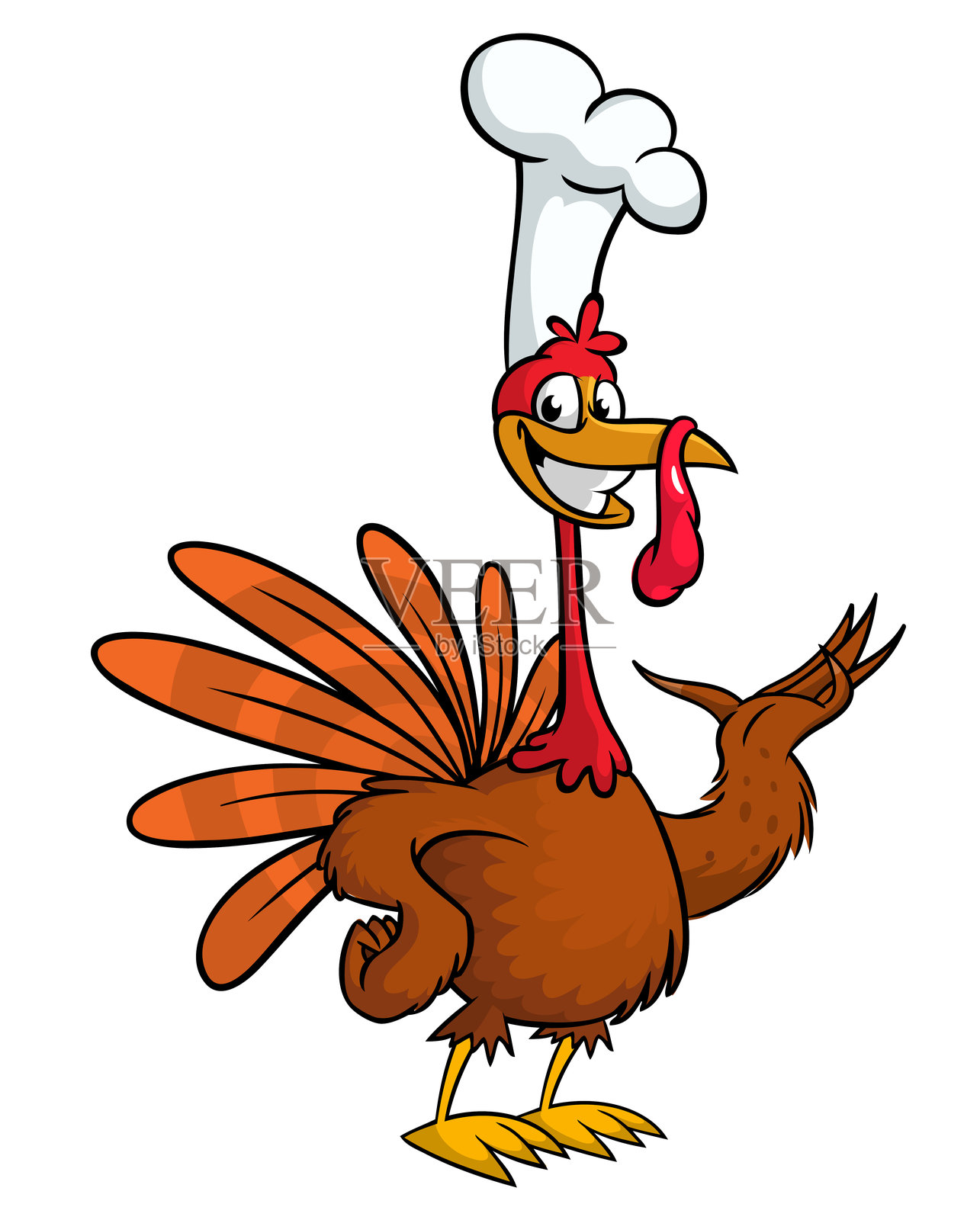 卡通可爱快乐的感恩节火鸡鸟。矢量插图，独立设计，适用于感恩节。插画图片素材