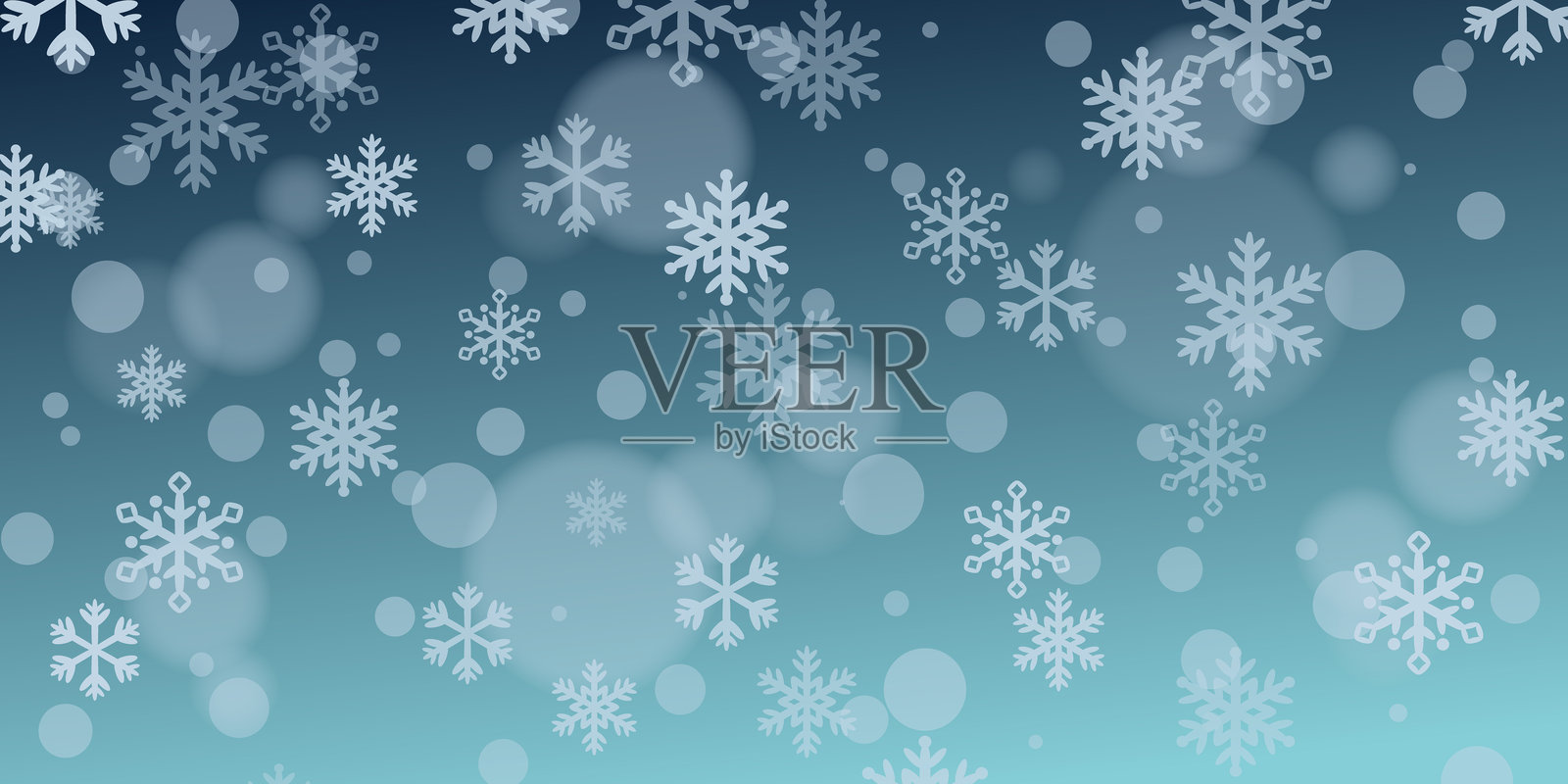 冬季雪花背景，优雅的圣诞或新年壁纸，矢量散景，节日横幅或问候概念背景，雪花飘落插画图片素材