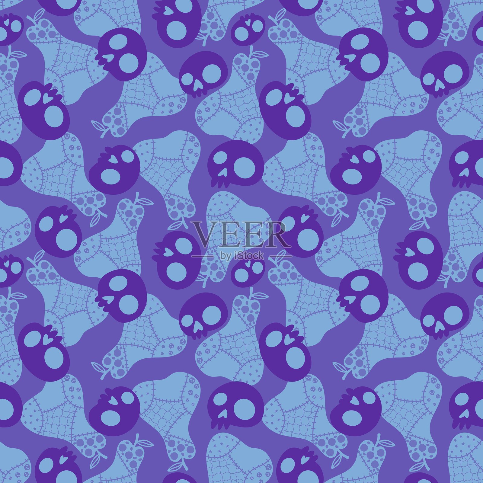 水果无缝梨子图案，适用于面料、纺织品和包装照片摄影图片