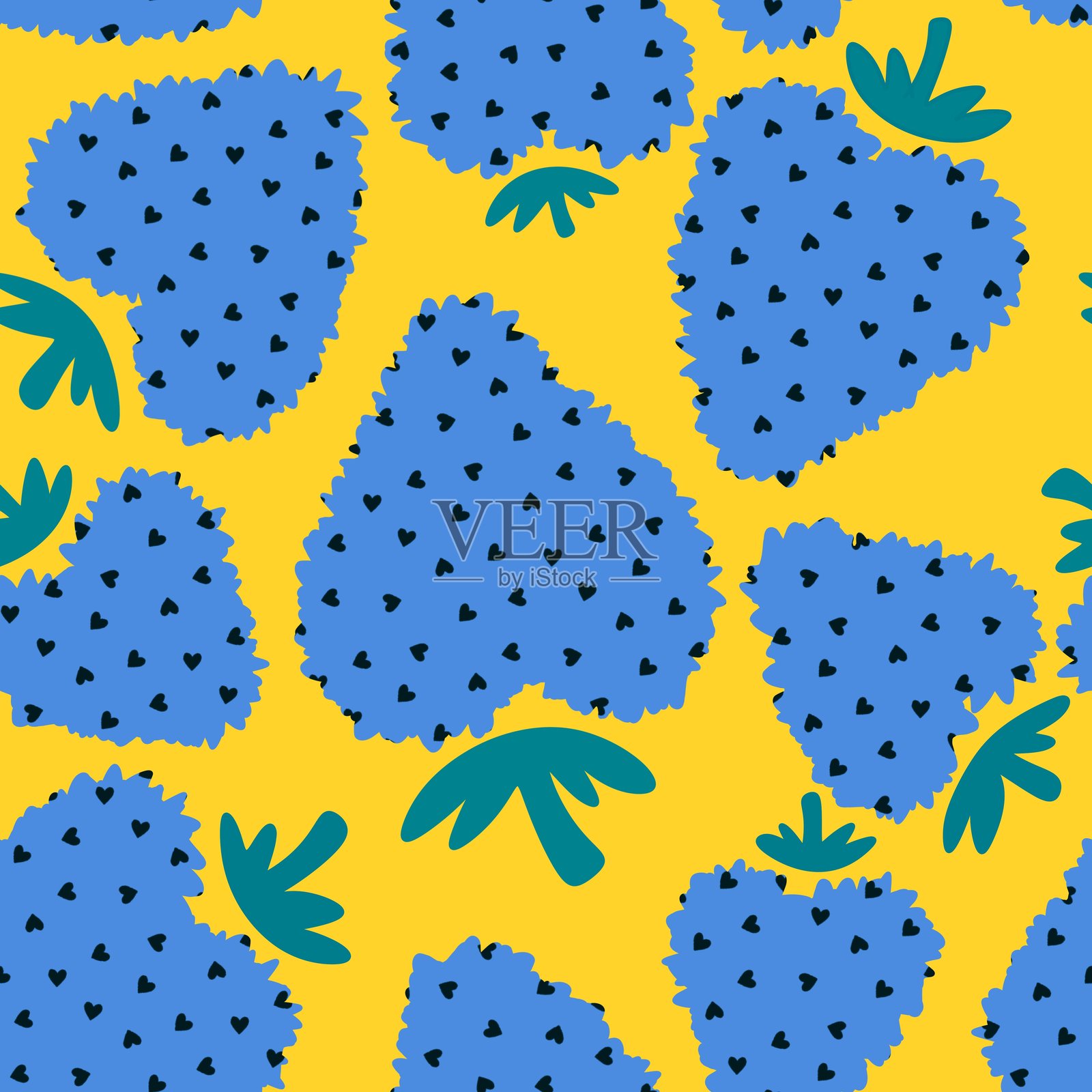 水果无缝草莓图案，适用于面料、纺织品和包装照片摄影图片