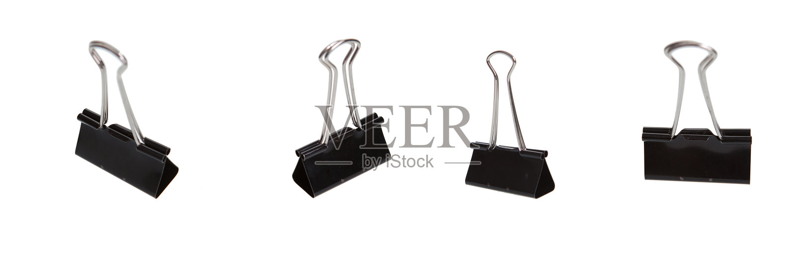 白色背景上孤立的Rapesco黑色折叠夹照片摄影图片