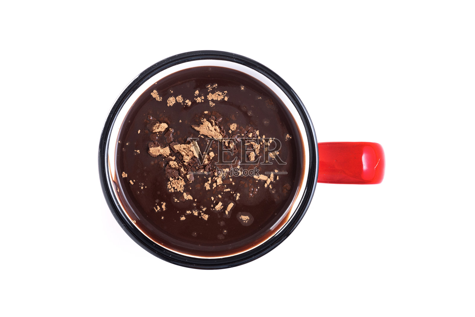 白色背景上的热巧克力饮品照片摄影图片