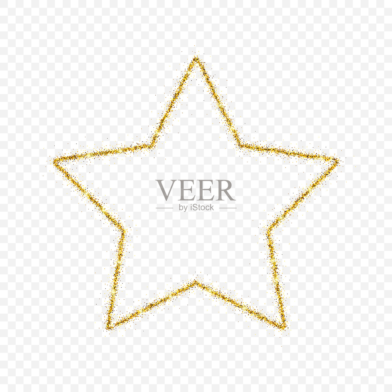 金色闪光的星形亮片插画图片素材