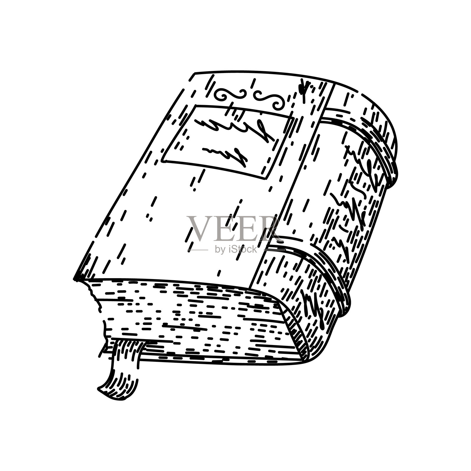 手绘矢量复古书籍素描收藏品插画图片素材