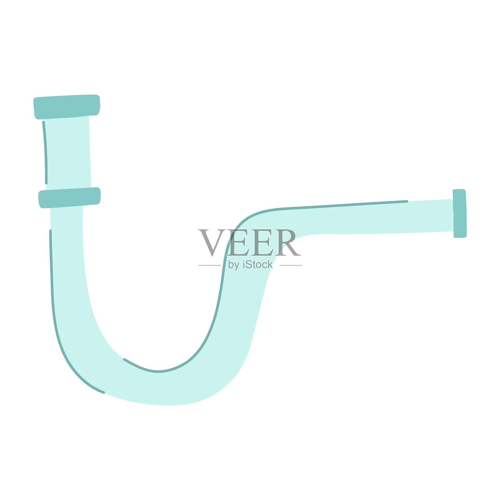 管道废水排水陷阱卡通矢量插图插画图片素材