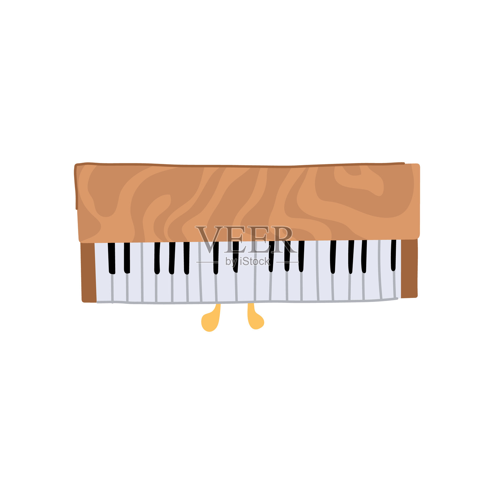 钢琴键的卡通矢量插图插画图片素材