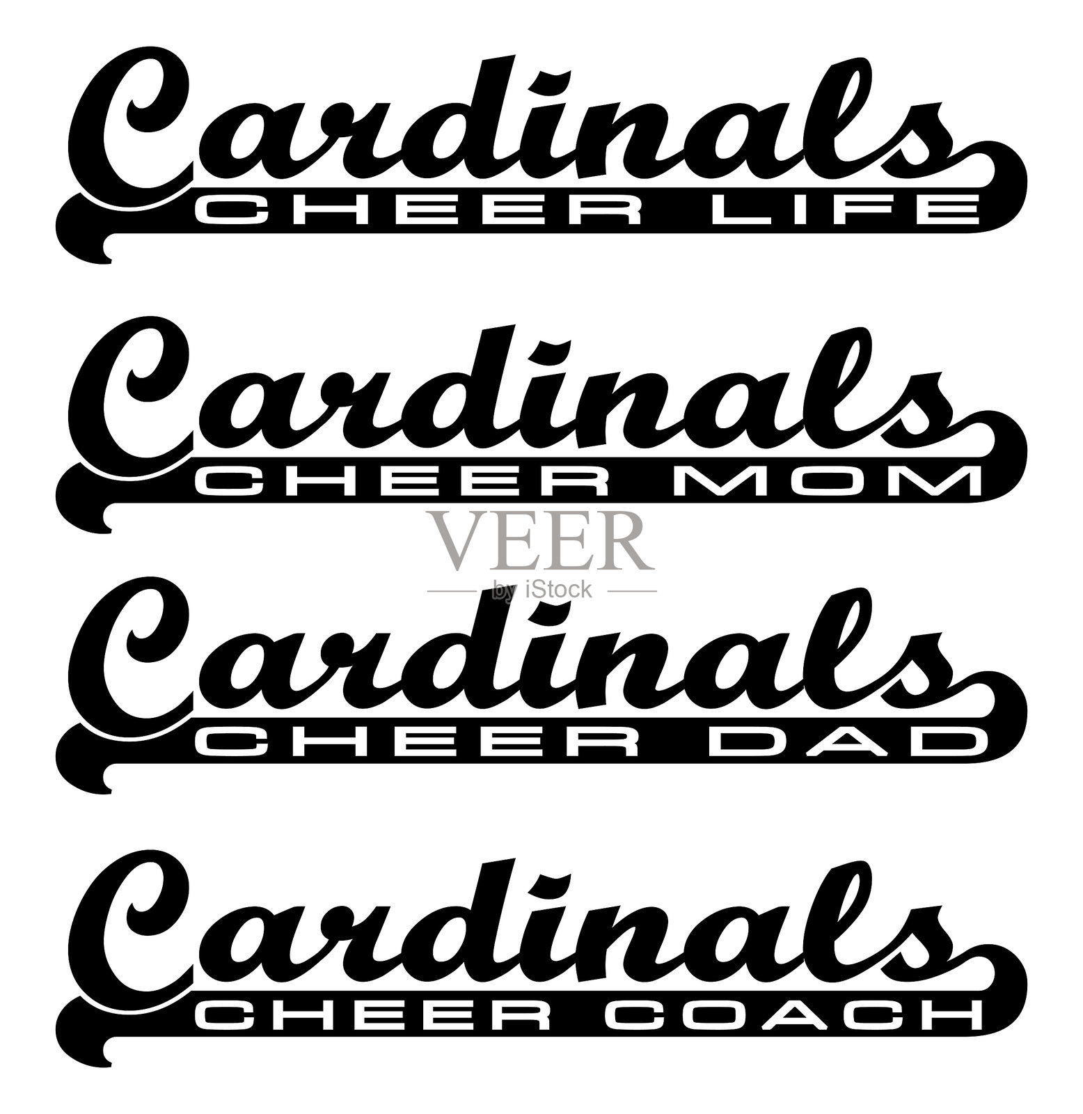 红雀队啦啦队员设计与横幅插画图片素材