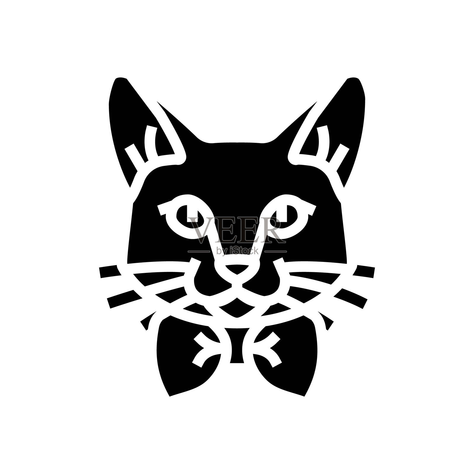 领结猫繁殖图标矢量插图插画图片素材