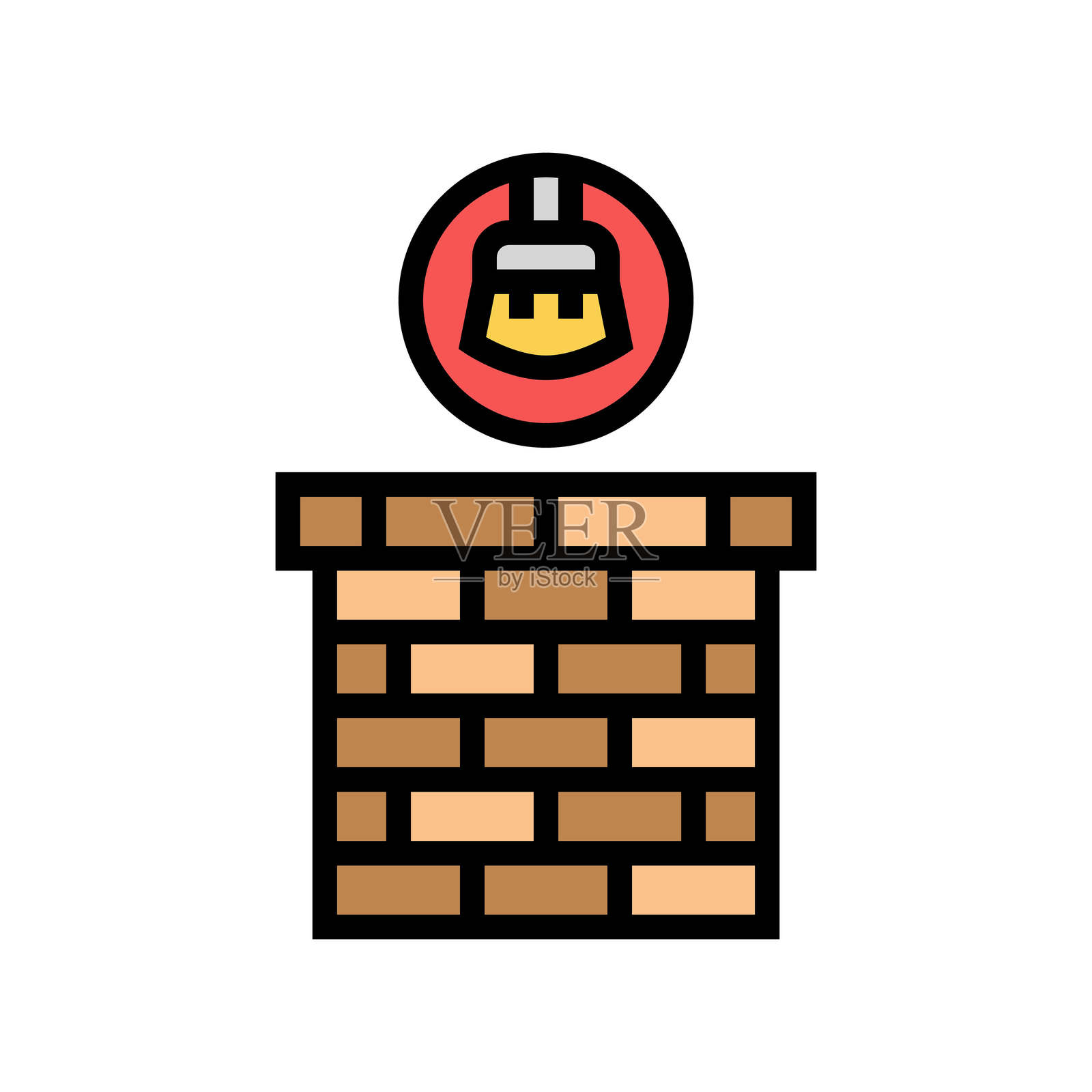 烟囱清洁家庭维护彩色图标矢量插图插画图片素材