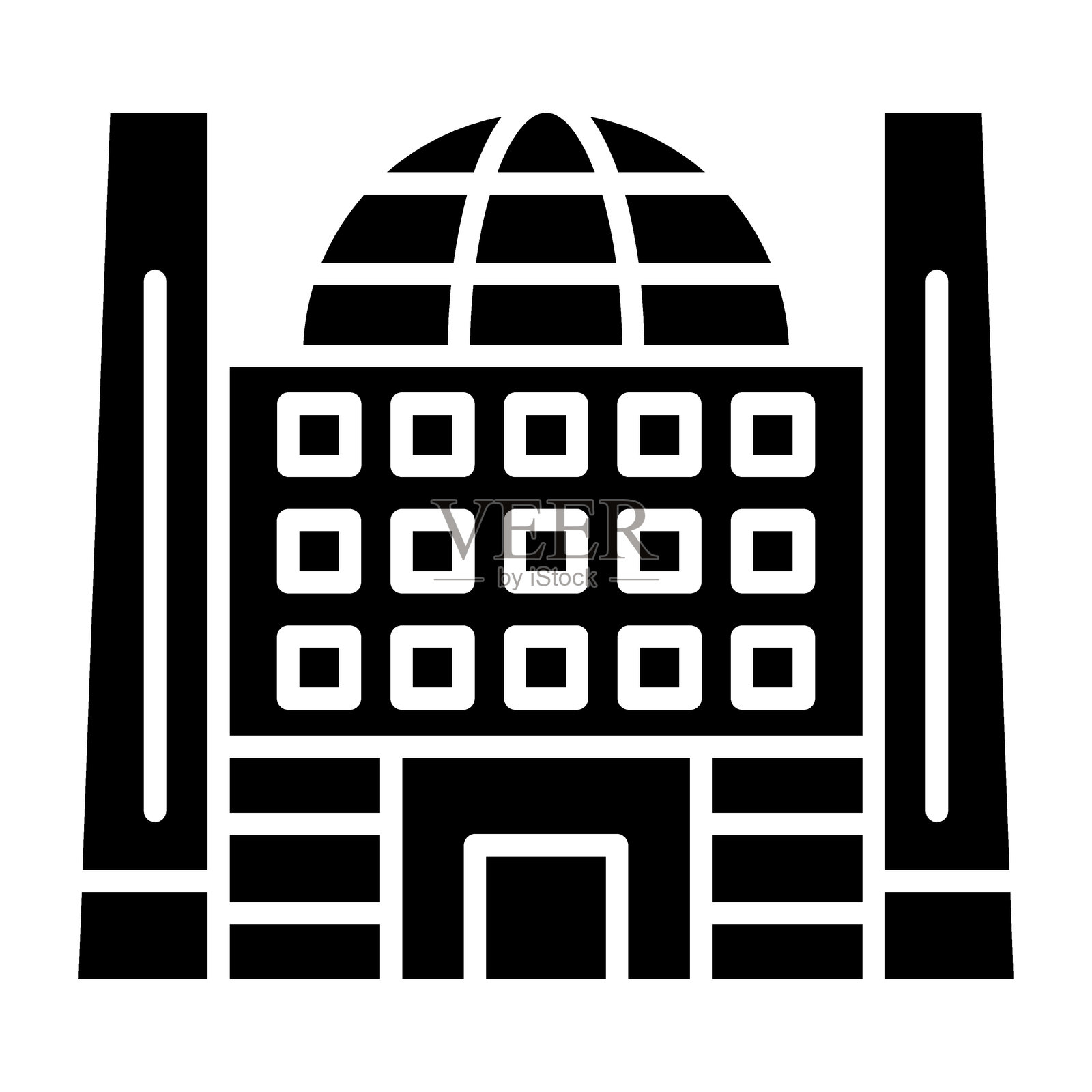 博览中心图标风格插画图片素材