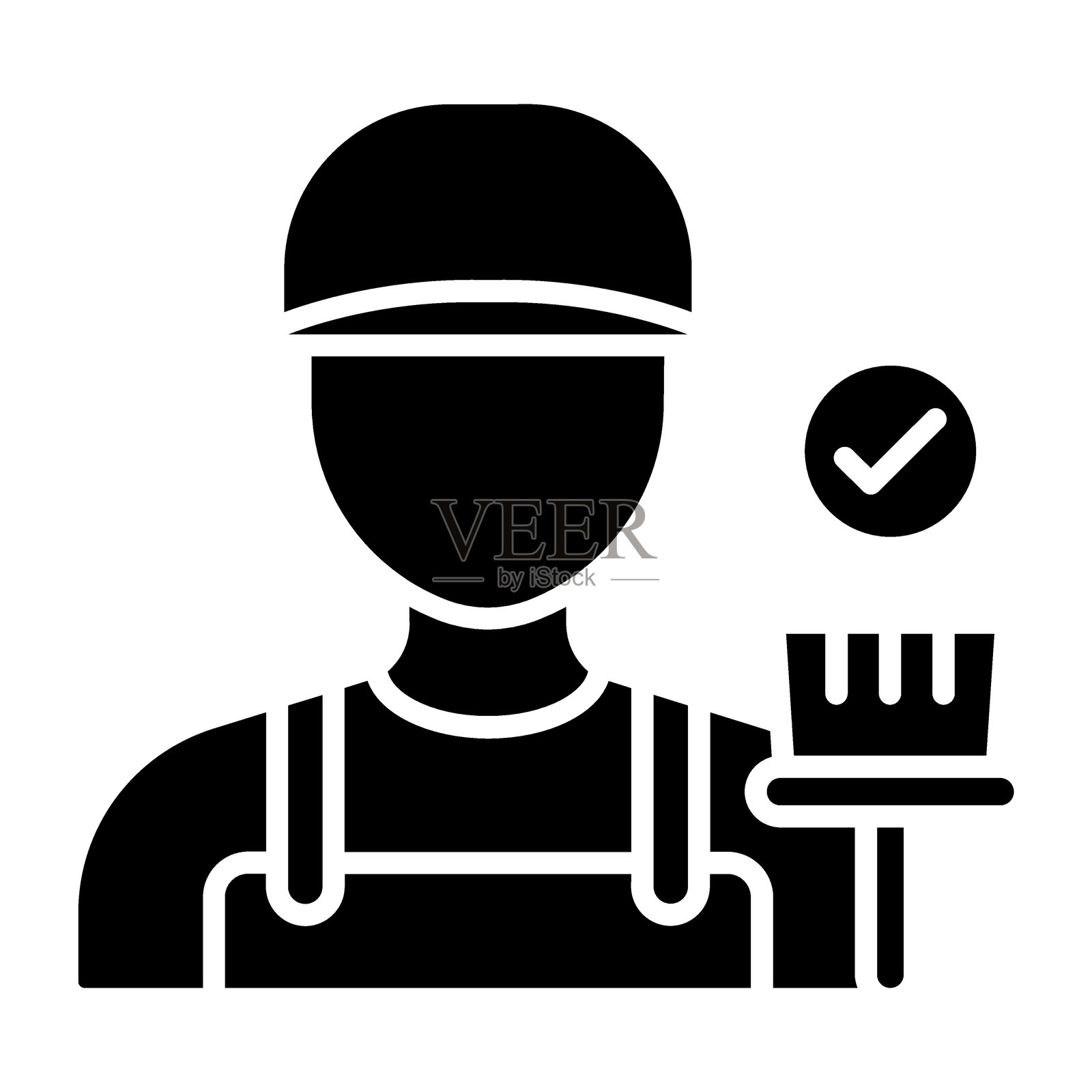 清洁服务图标风格插画图片素材