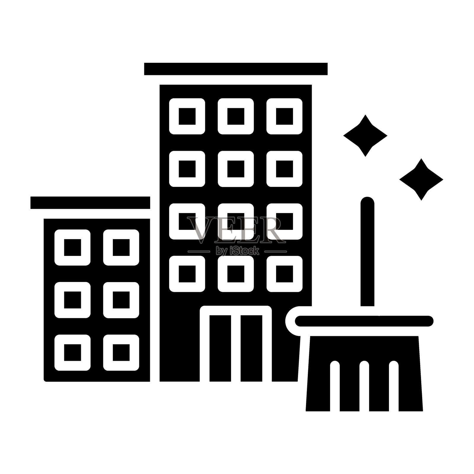 酒店清洁图标风格插画图片素材