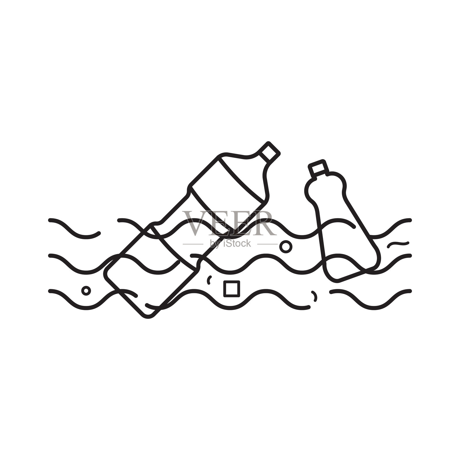 水污染图标矢量插图插画图片素材