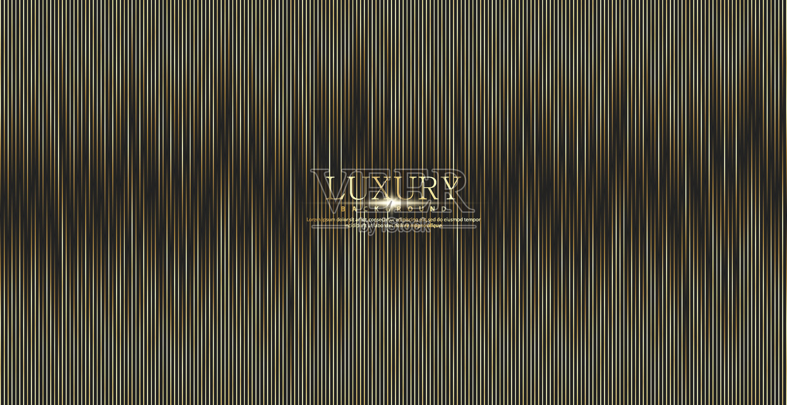 优雅的金色发光线条与光效的抽象设计。高端模板设计插画图片素材