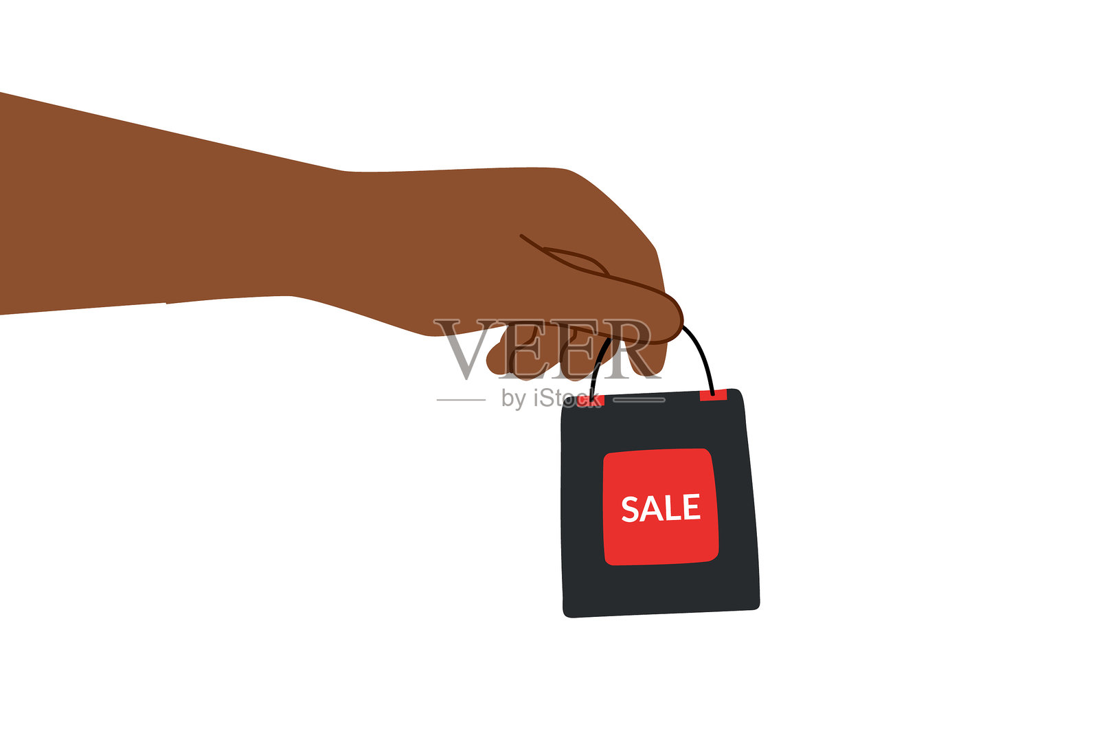 手拿购物袋插画图片素材