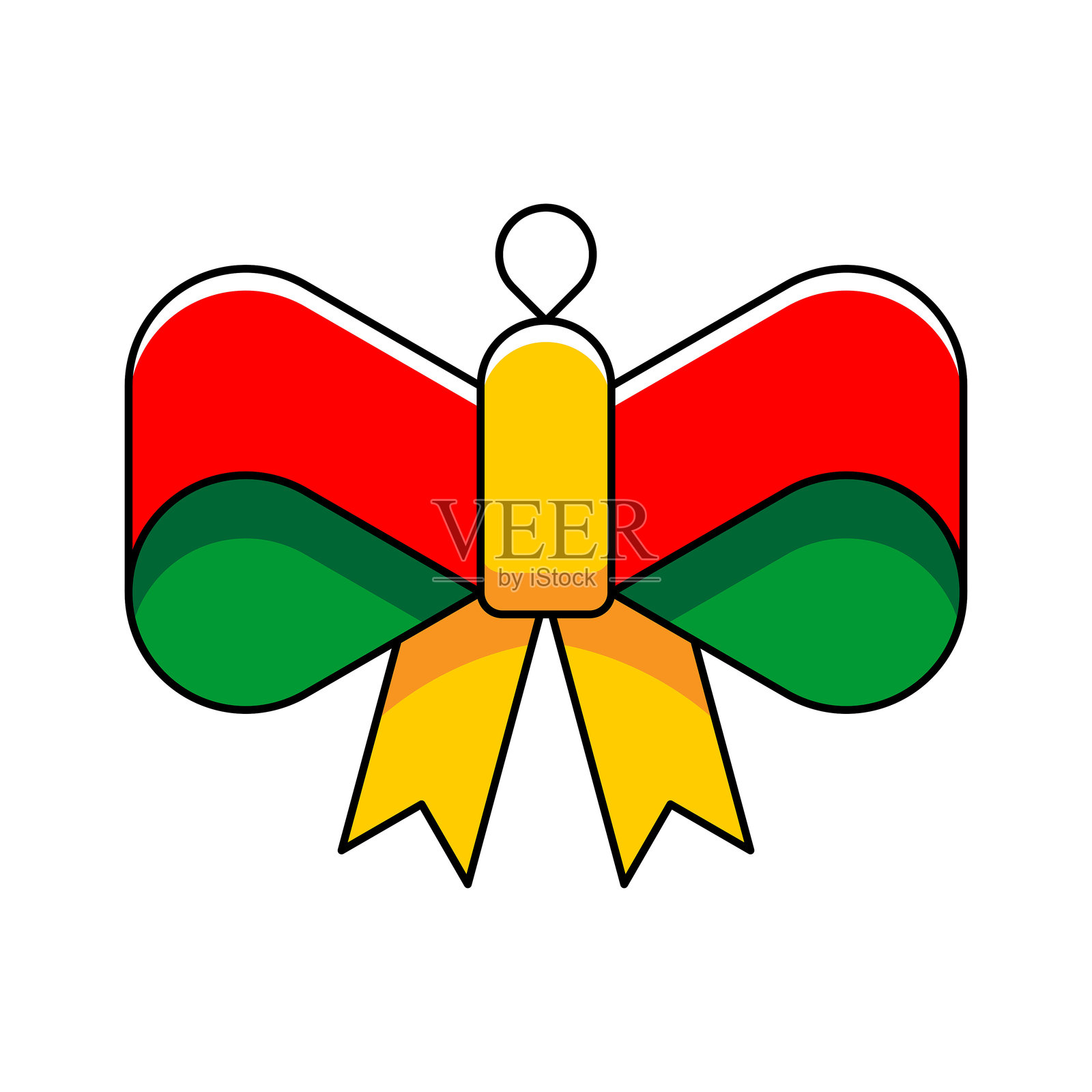 圣诞节蝴蝶结图标插画图片素材