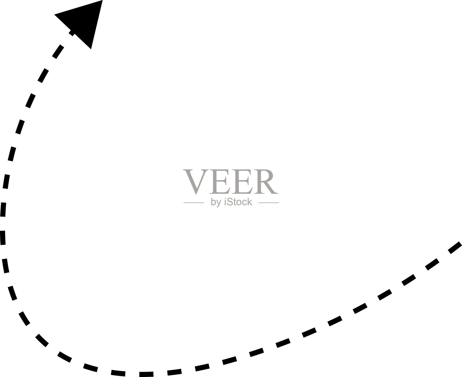 手绘的点状箭头。手绘的自由曲线、涡旋箭头。弯曲的箭头线。涂鸦，素描风格。孤立的矢量插图。插画图片素材