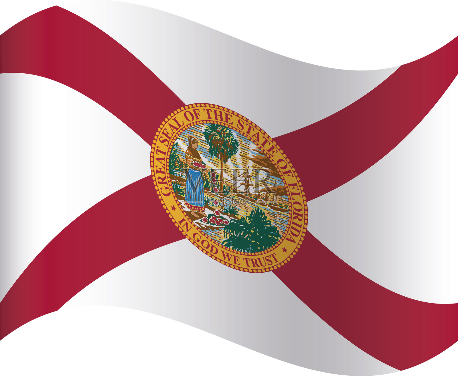 挥舞的佛罗里达州联邦旗帜插画图片素材