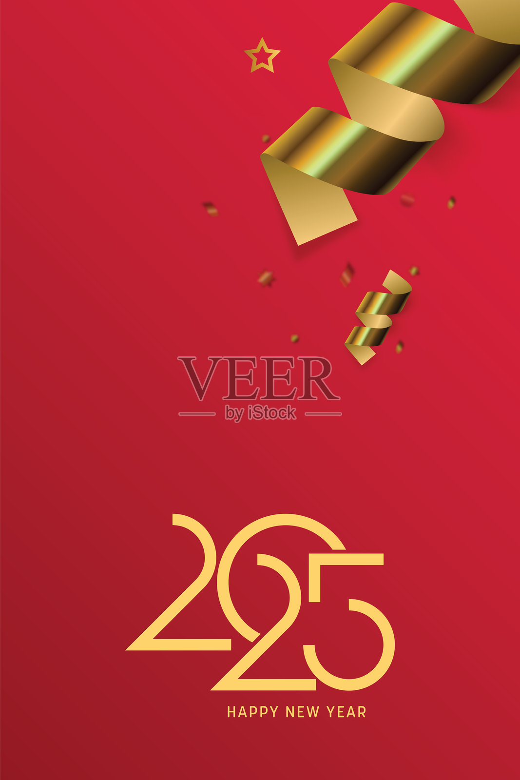 2025年新年快乐。背景上的抽象数字矢量插图。节日横幅设计用于贺卡、邀请函、日历等。矢量库存插图插画图片素材