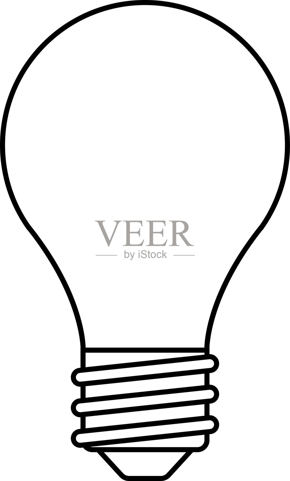 灯泡线条图标矢量图，白色背景上独立展示。创意标志，解决方案，思考概念。照明电灯，电力，闪耀，光亮。平面风格适用于图形设计、标志、网站和用户界面。插画图片素材