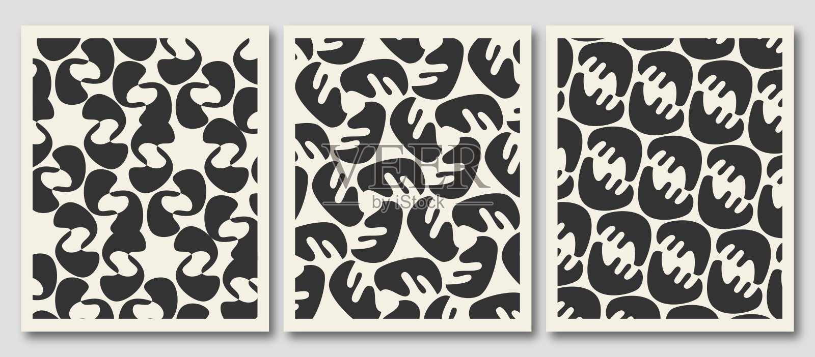 抽象黑白曲线单色图案纹理背景合集插画图片素材