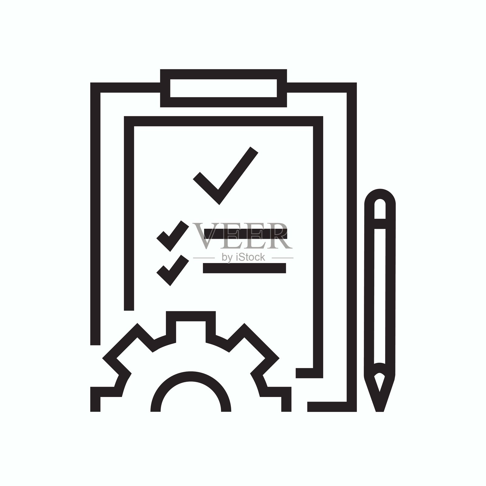 产品管理相关线条图标集。可编辑的线条。插画图片素材