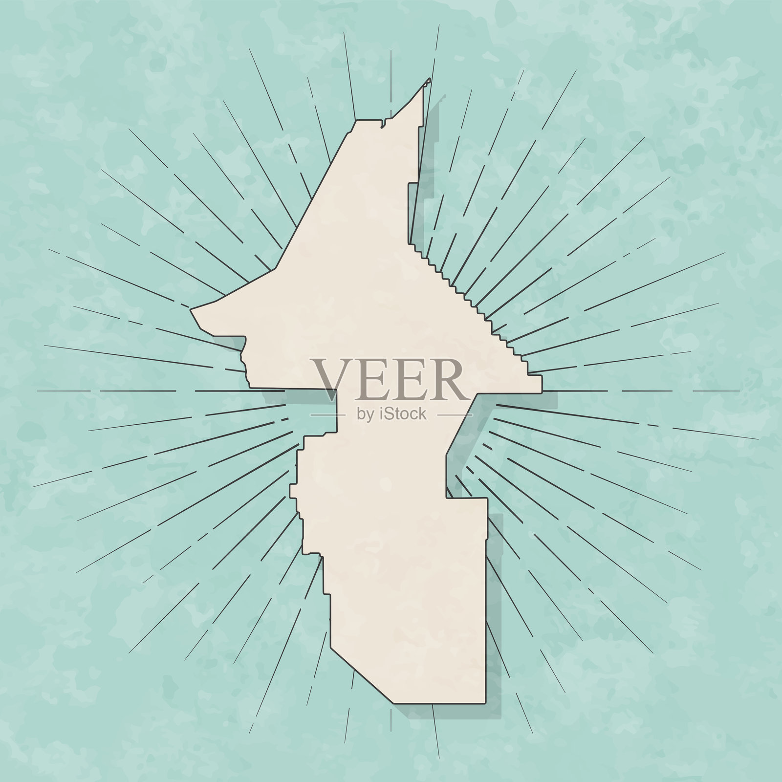 内华达州里昂县。复古风格地图 - 旧纹理纸张插画图片素材